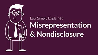 Misrepresentation and Nondisclosure  Contracts  Defenses amp Excuses [upl. by Lleret]