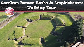 CAERLEON ROMAN BATHS amp AMPHITHEATRE WALES  Walking Tour  Pinned on Places [upl. by Dorree841]