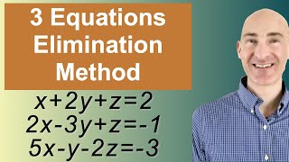 Solving Systems of 3 Equations Elimination [upl. by Nosrettap]