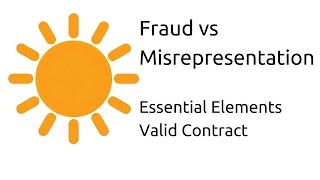 Fraud vs Misrepresentation  Other Essential Elements of a Valid Contract  CA CPT  CS amp CMA [upl. by Stamata]